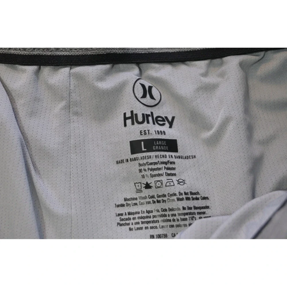 Hurley Swim Trunks Surf Shorts Mens Large Blue Teal Striped Mesh Liner Excellent